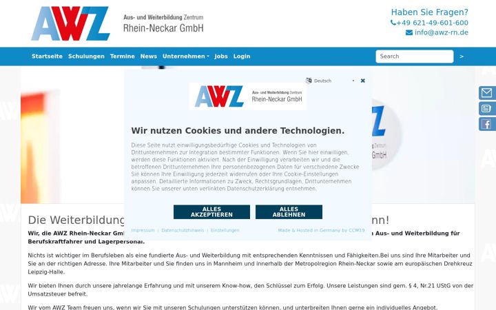 Screenshot of awz-rn.de