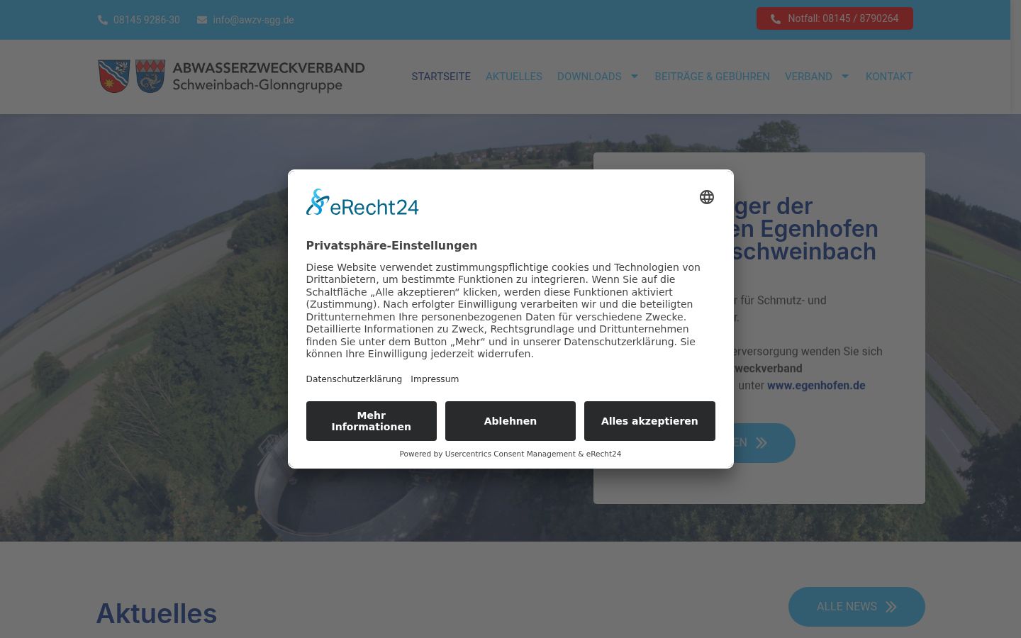 Capture d'écran de la bannière de consentement affichée avant toute interaction