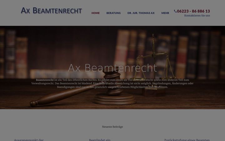 Екранна снимка на ax-beamtenrecht.de