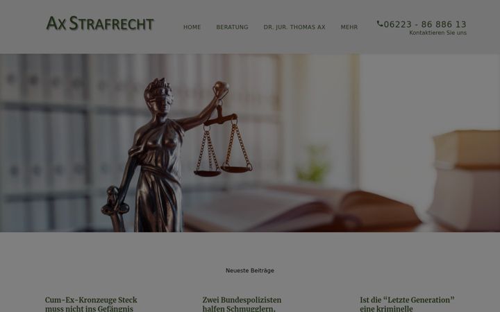 Екранна снимка на ax-strafrecht.de