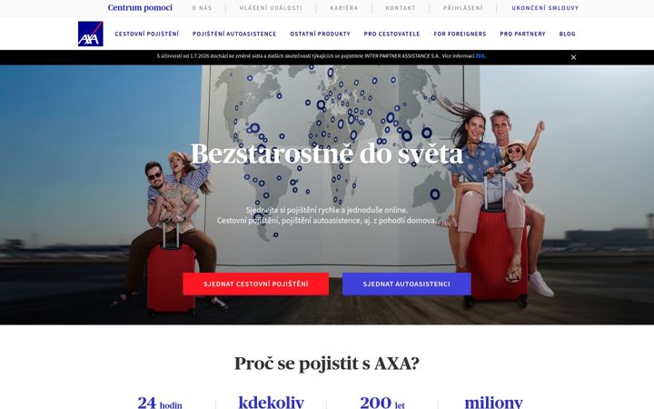 Screenshot of axa-assistance.cz
