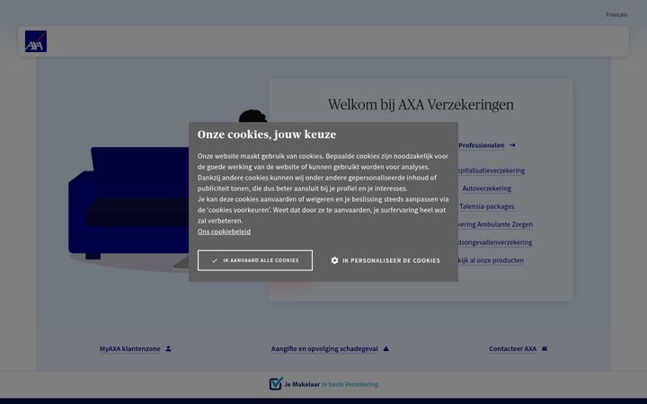 Screenshot of axa.be