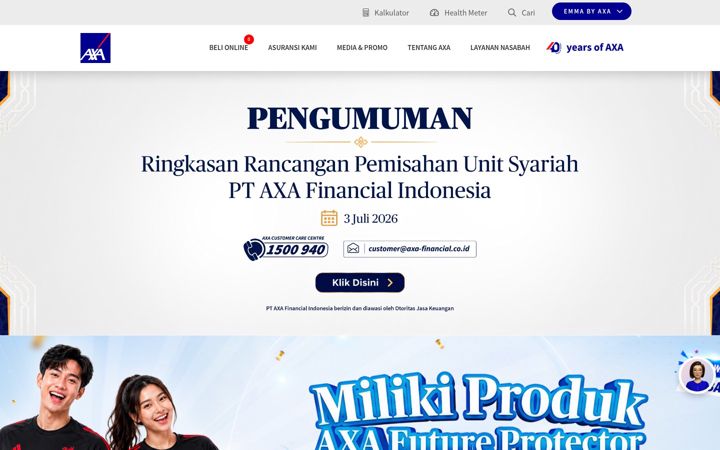 Skjámynd af axa.co.id