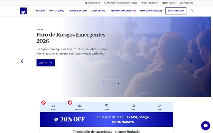 Screenshot of axa.com.mx