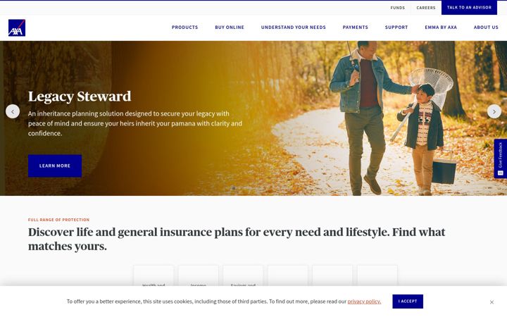 Screenshot of axa.com.ph