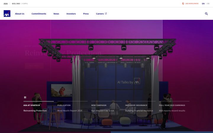 Screenshot van axa.com