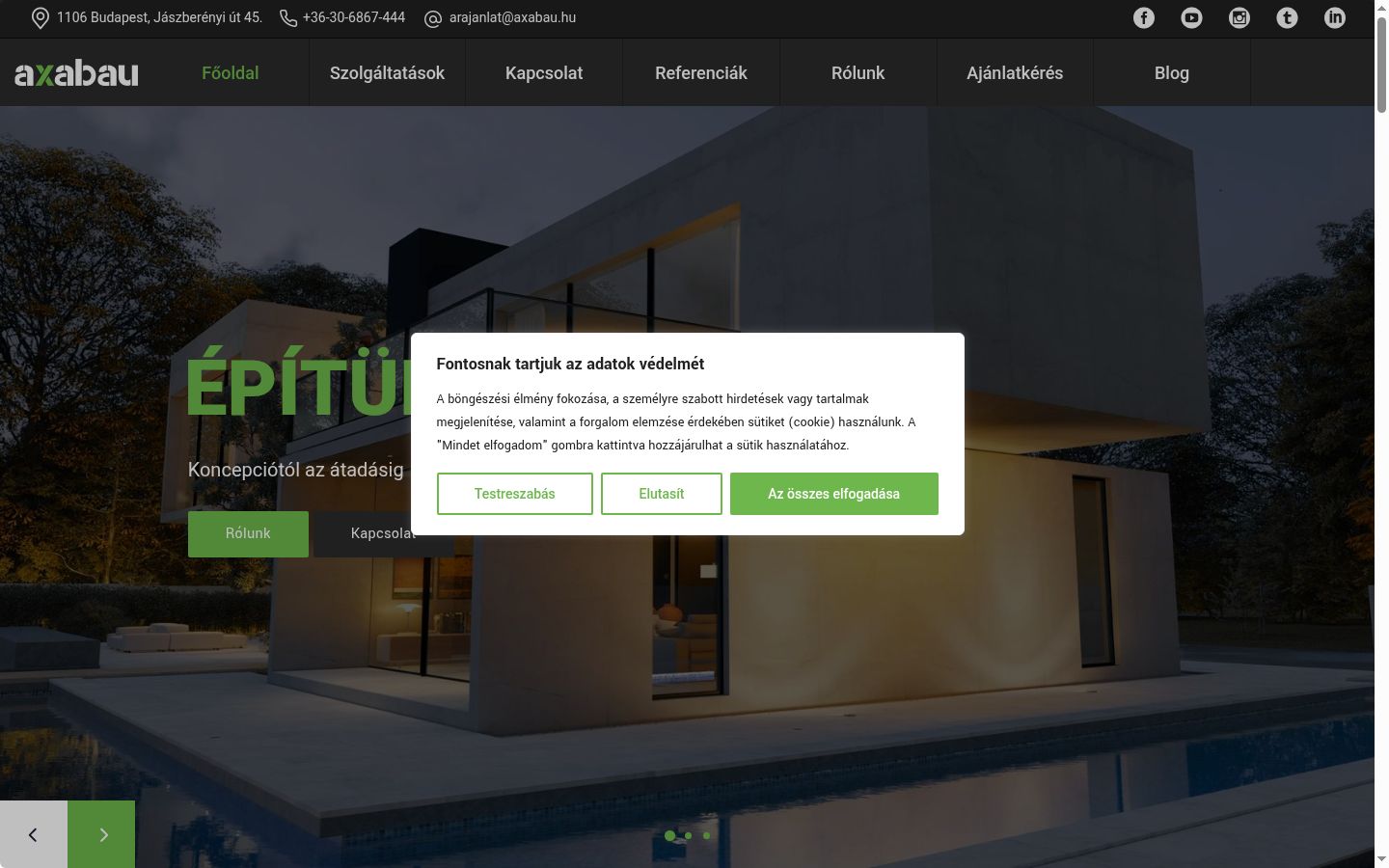 Screenshot of the consent banner shown before any interaction