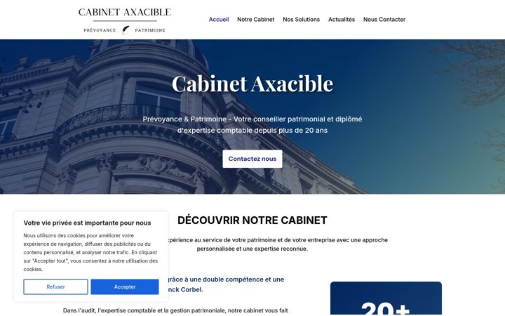 Snimka zaslona za axacible.fr