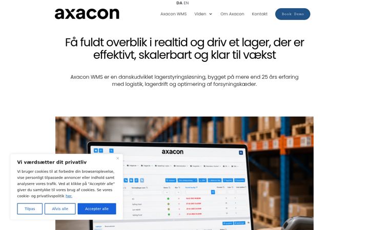 Screenshot of axacon.dk