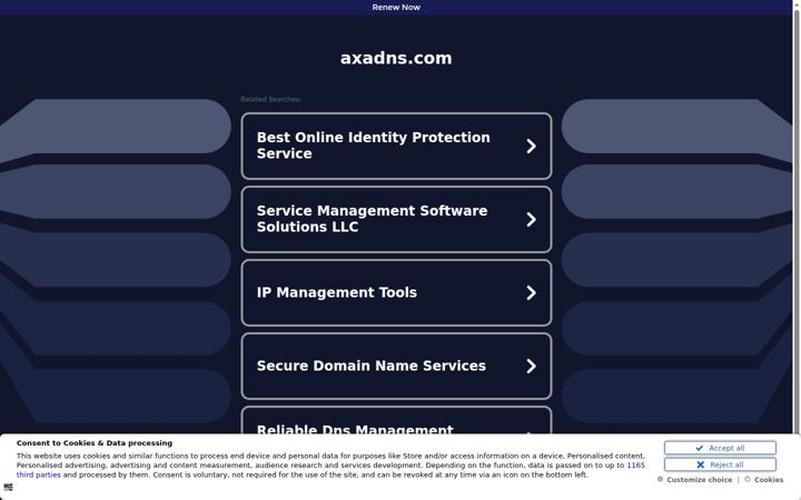 Screenshot of axadns.com
