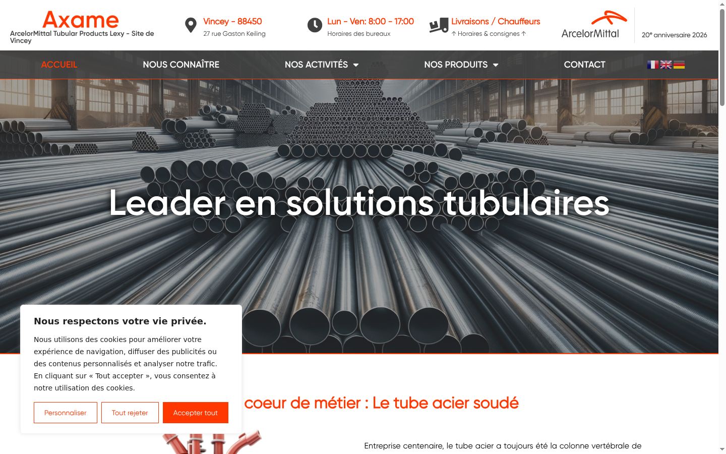 Screenshot des Einwilligungsbanners vor jeglicher Interaktion
