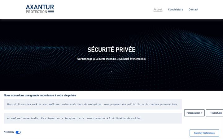 Kuvakaappaus sivustosta axantur-protection.fr