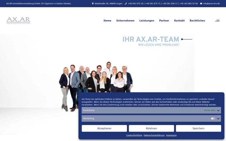 Screenshot of axar-imv.de