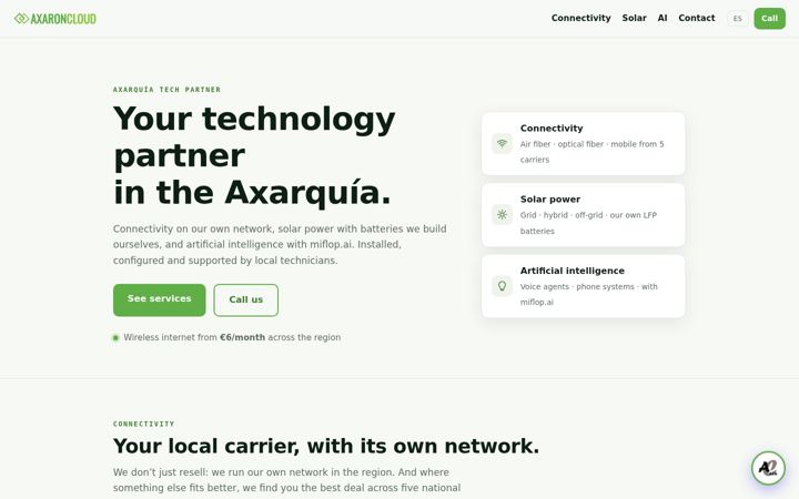 Screenshot of axaroncloud.com