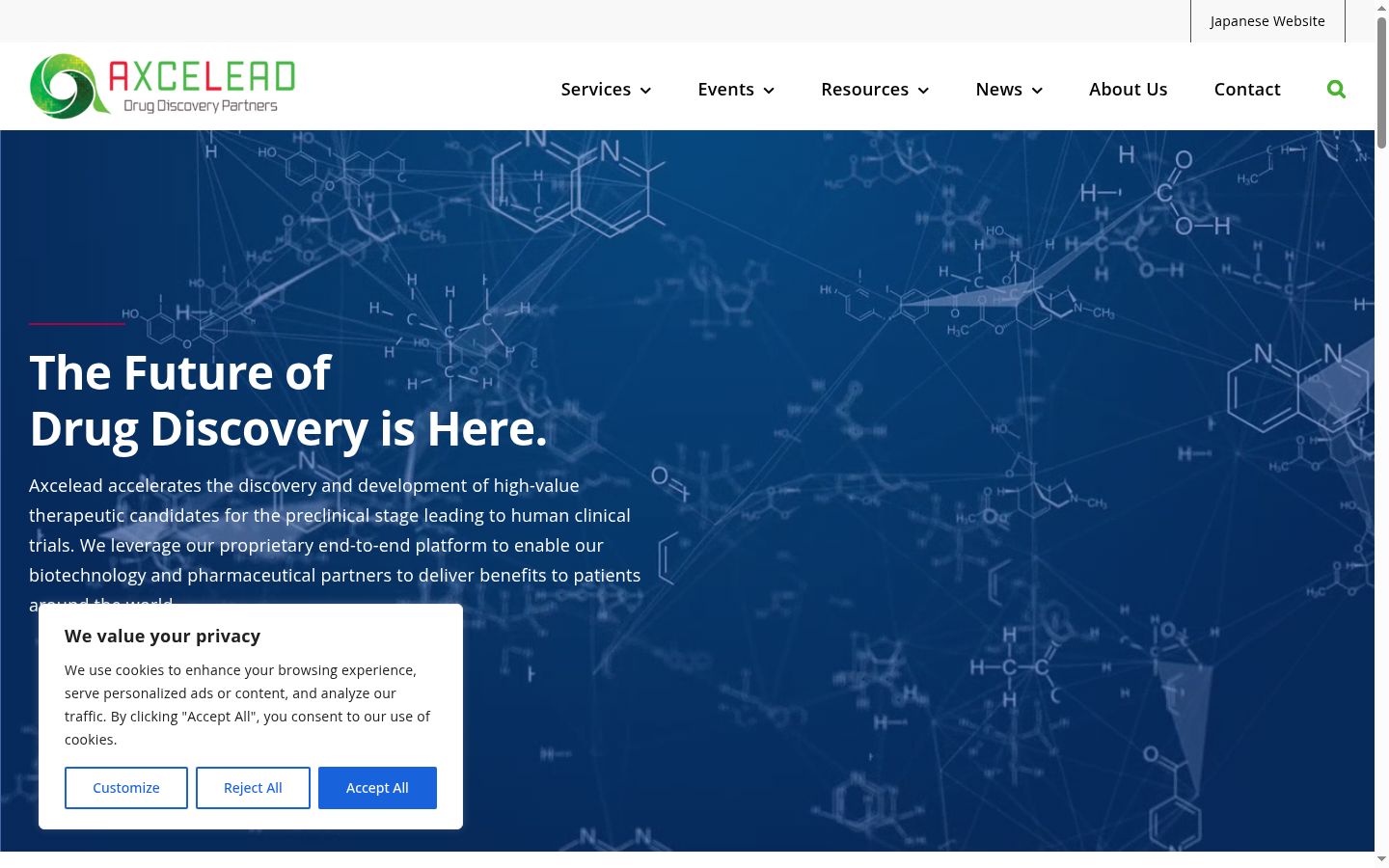 Screenshot del banner di consenso mostrato prima di qualsiasi interazione