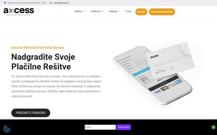 Screenshot of axcess.si