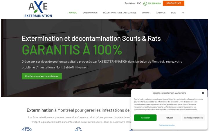Screenshot of axeextermination.com