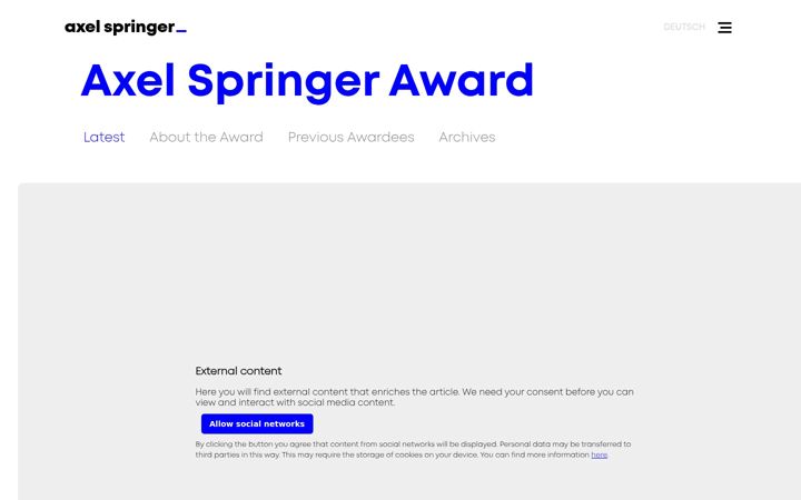 Screenshot of axel-springer-award.com
