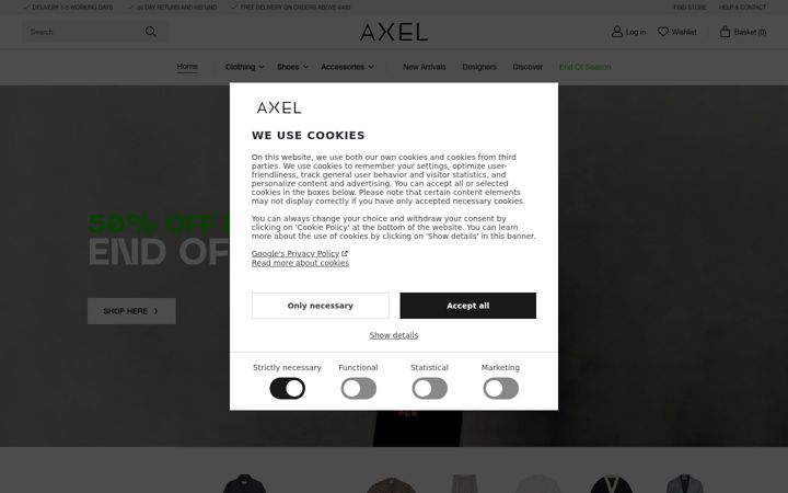 Screenshot of axel-store.com