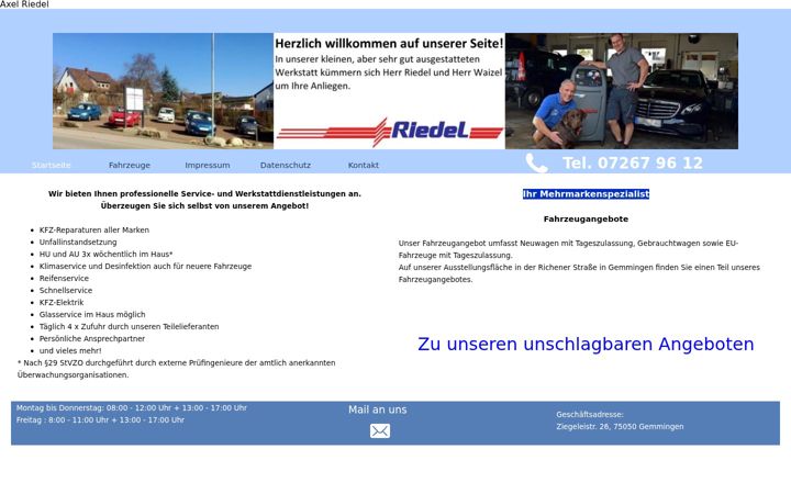 Screenshot of axelriedel.de
