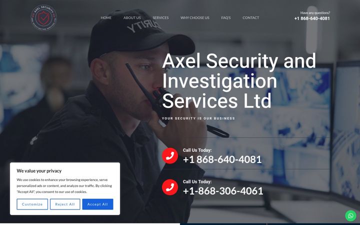 Screenshot of axelsecurityservices.com