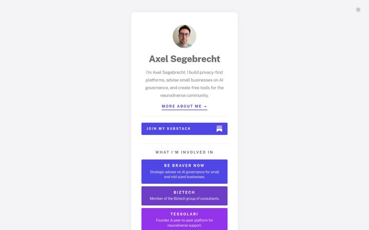 Screenshot of axelsegebrecht.com