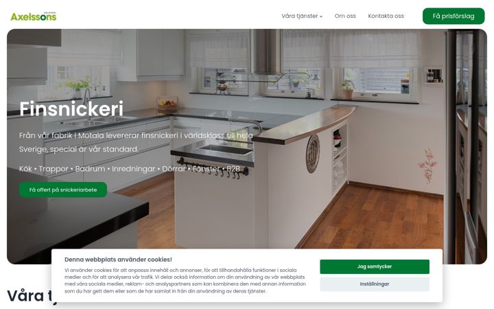 Екранна снимка на axelsnick.se