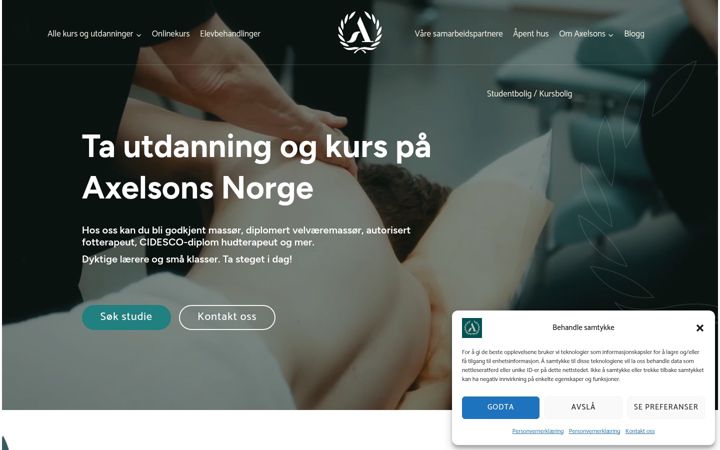 Screenshot of axelsonsinstitutt.no