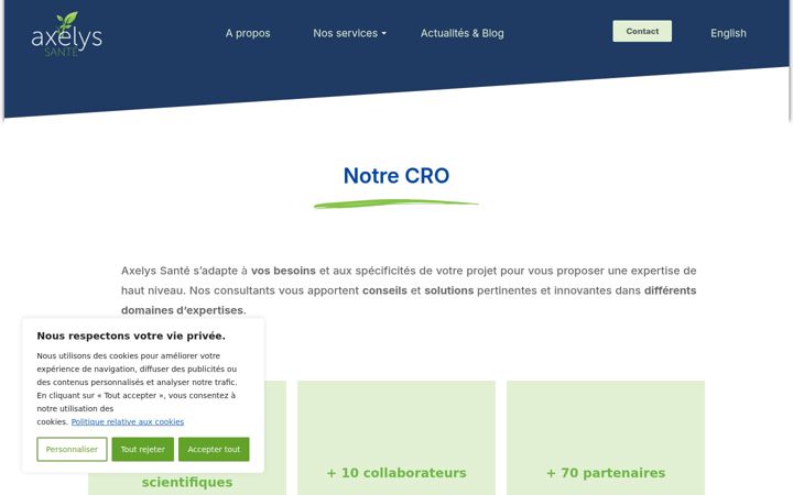 Screenshot of axelys-sante.com