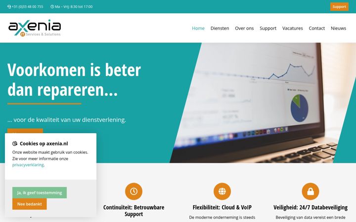 Screenshot of axenia.nl