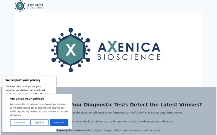 Screenshot of axenicabio.com