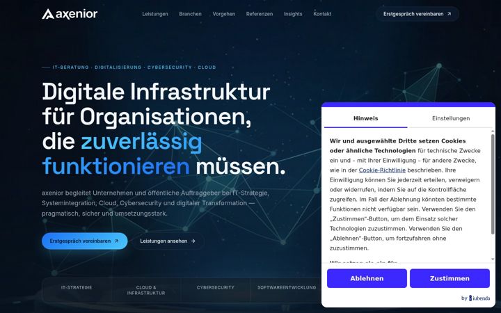 Screenshot of axenior.de