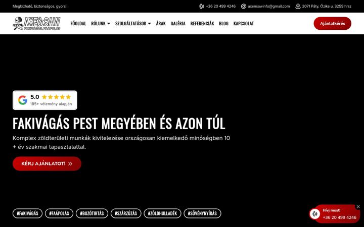 Screenshot of axensaw.hu
