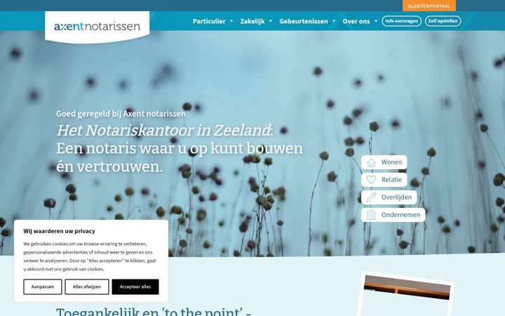 Screenshot of axentnotarissen.nl