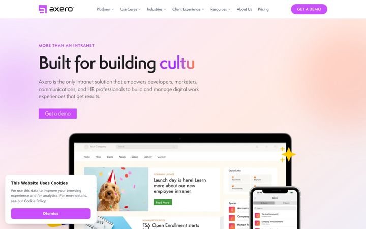 Screenshot of axero.app