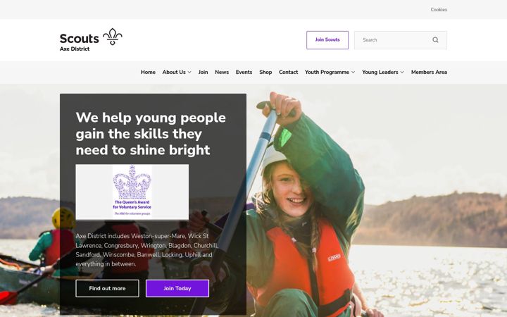 Screenshot of axescouts.org.uk