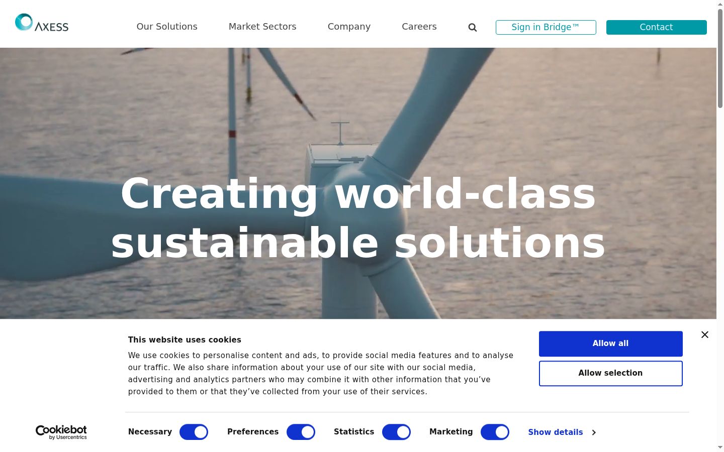 Screenshot of the consent banner shown before any interaction