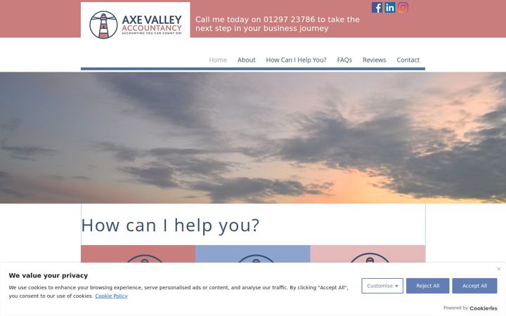 Captura de pantalla de axevalleyaccountancy.co.uk