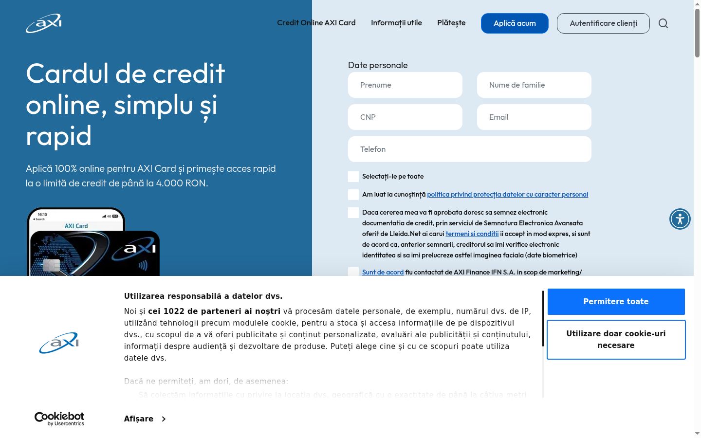 Screenshot tal-banner tal-kunsens muri qabel kwalunkwe interazzjoni
