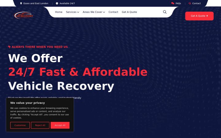 Ekrano kopija axi-recovery.co.uk