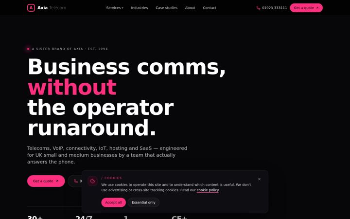 Screenshot of axia-tele.com