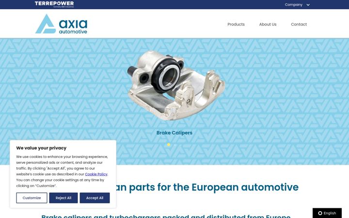 Screenshot of axiaautomotive.com