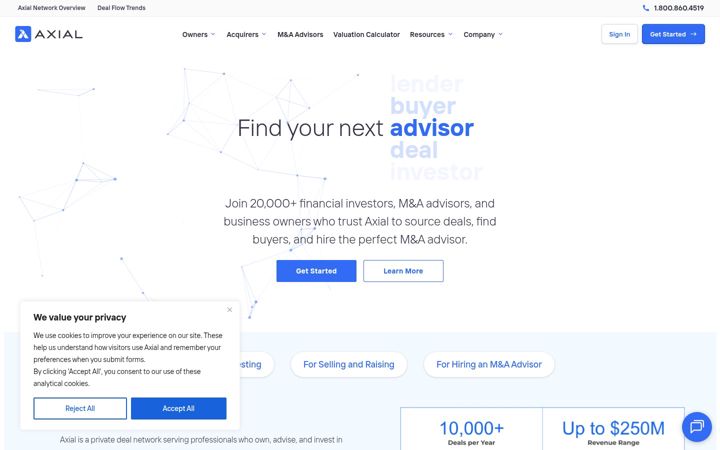 Screenshot of axial.net