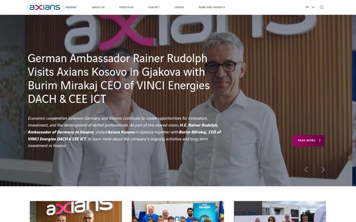 Screenshot of axians-kosovo.com