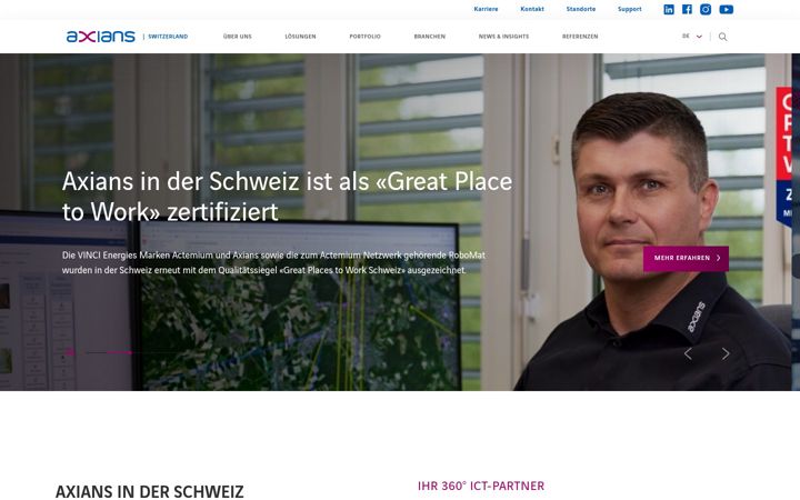 Screenshot of axians.ch
