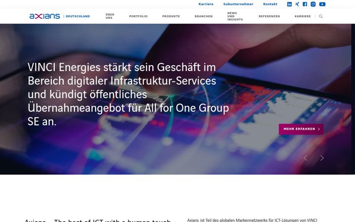 Screenshot of axians.de