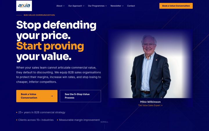 Screenshot of axiavalue.com