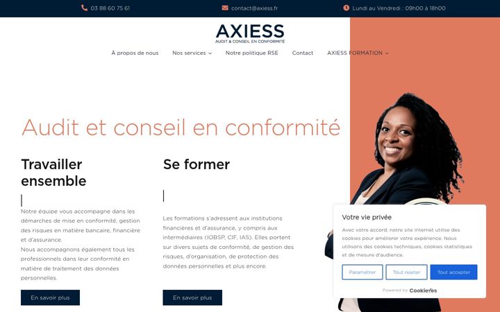 Ekrānuzņēmums no axiess.fr