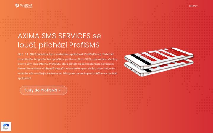 Screenshot of axima-sms.cz