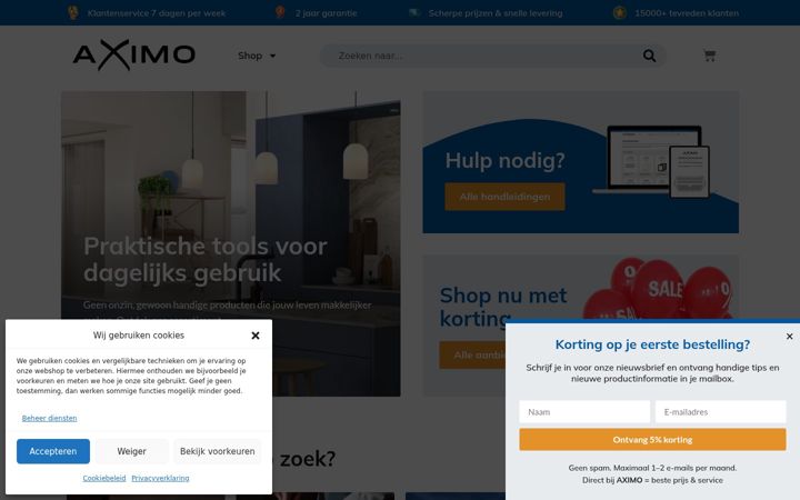 Screenshot of aximo.nl